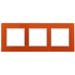 14-5103-22 ЭРА Рамка на 3 поста, стекло, Эра Elegance, оранжевый+бел (5/25/900)