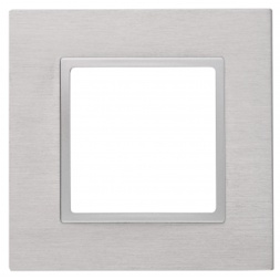 14-5201-03 ЭРА Рамка на 1 пост, металл, Эра Elegance, алюминий+алюм (10/50/1800)