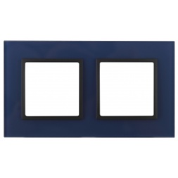 14-5102-29 ЭРА Рамка на 2 поста, стекло, Эра Elegance, синий+антр (5/50/1200)
