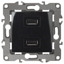 12-4110-06 ЭРА Устройство зарядное USB, 230В/5В-2100мА, IP20, Эра12, чёрный (6/60/1920)