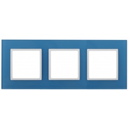 14-5103-28 ЭРА Рамка на 3 поста, стекло, Эра Elegance, голубой+бел (5/25/900)
