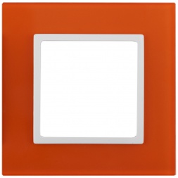 14-5101-22 ЭРА Рамка на 1 пост, стекло, Эра Elegance, оранжевый+бел (10/50/1500)