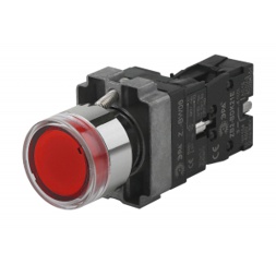 ЭРА Кнопка управления LAY5-BW3461 с подсветкой красный 1з (20/200/4000)